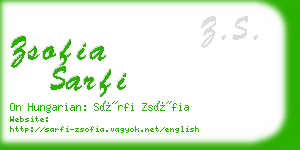 zsofia sarfi business card